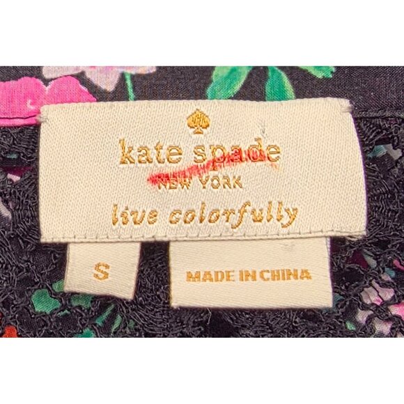 Women's - Kate Spade Greenhouse Floral Lace Yoke Top, Size Small - Picture 4 of 9